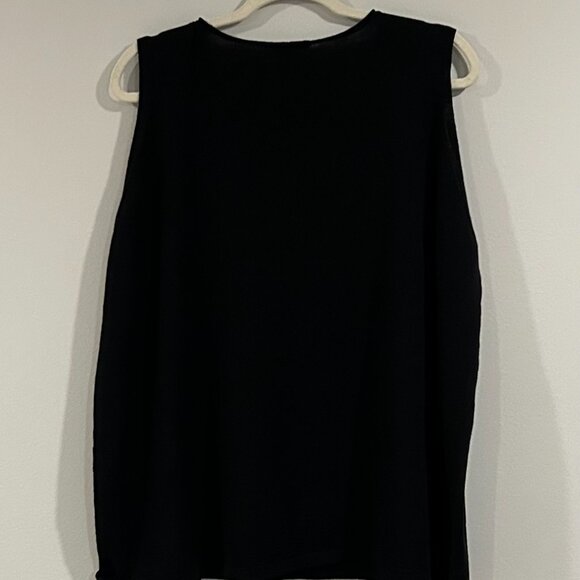 NWT Eileen Fisher Black  Extra Fine Merino Crew Neck Top Shell Size 2X - Picture 5 of 7